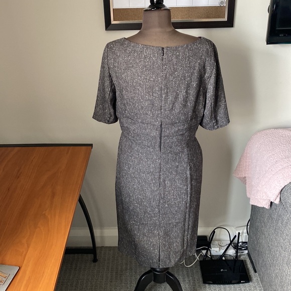 WHBM Asymmetrical Gray Tweed Sheath Dress - Picture 2 of 9